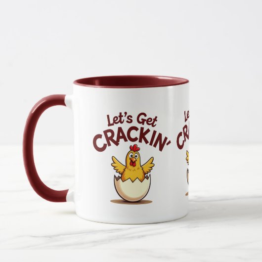 Laten we Crackin' Funny Chicken Boerderij Pun krij Mok (Links)