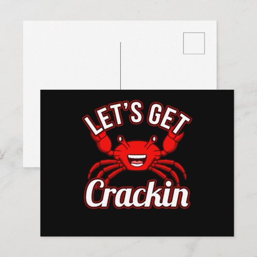 Laten we Crackin Seafood Crabbing Crab Lobster hal Briefkaart (Voorkant / Achterkant)