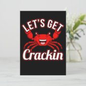 Laten we Crackin Seafood Crabbing Crab Lobster hal Kaart (Staand voorkant)