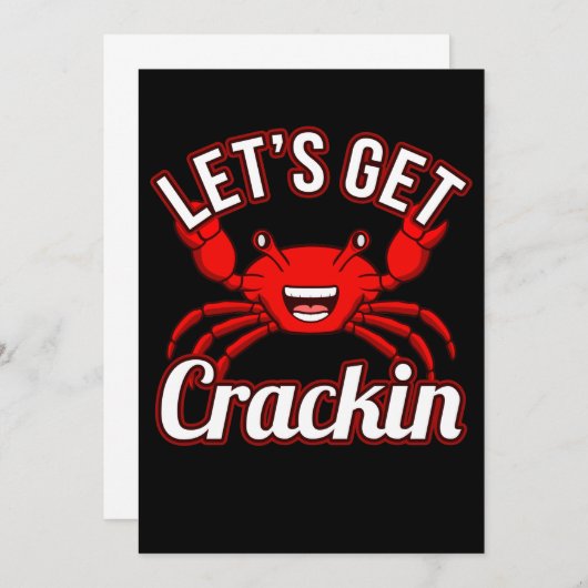 Laten we Crackin Seafood Crabbing Crab Lobster hal Kaart (Voorkant / Achterkant)