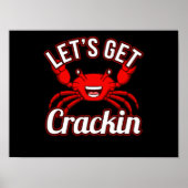 Laten we Crackin Seafood Crabbing Crab Lobster hal Poster (Voorkant)