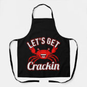 Laten we Crackin Seafood Crabbing Crab Lobster hal Schort (Voorkant)