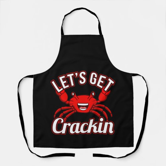 Laten we Crackin Seafood Crabbing Crab Lobster hal Schort (Voorkant)