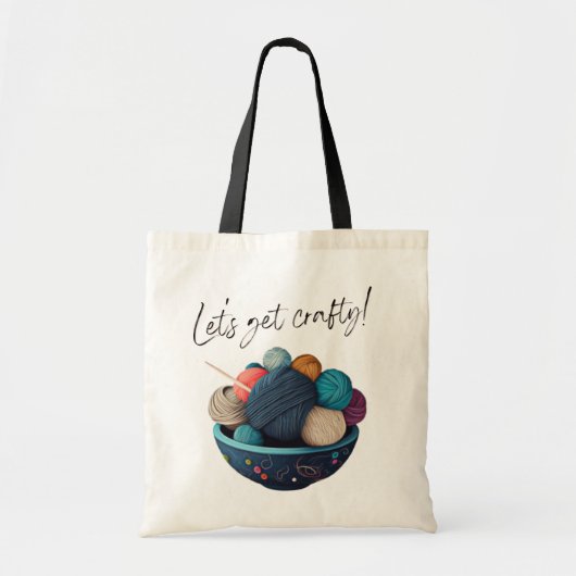 Laten we Craty pakken! Yarnball Art | Canvas tas v (Voorkant)