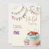 Laten we Cray Cray Crawfish Boil verjaardagsfeestj Kaart (Voorkant)