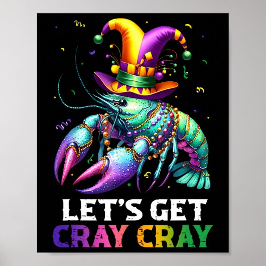 Laten we Cray Cray Crawfish Kostuum Jongens Mannen Poster (Voorkant)