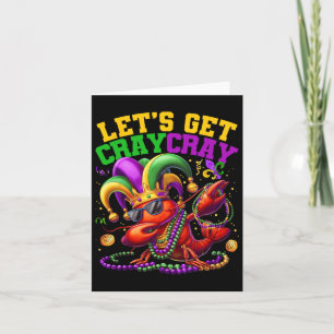 Laten we Cray Dabbing Crawfish Mardi Gras Mannen W Kaart