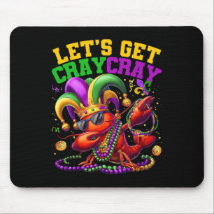 Laten we Cray Dabbing Crawfish Mardi Gras Mannen W Muismat