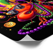 Laten we Cray Dabbing Crawfish Mardi Gras Mannen W Poster (Hoek)