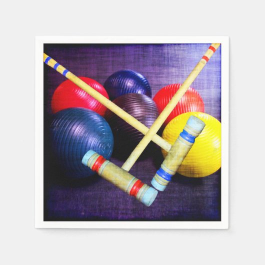Laten we Croquet Grunge Style afspelen Servetten (Voorkant)