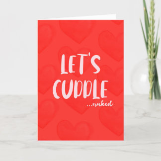 Laten we Cuddle Naughty Valentijnsdag houden Bedankkaart