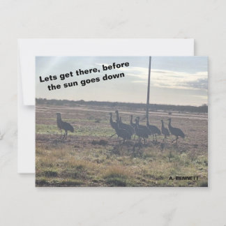 Laten we daar komen briefkaart