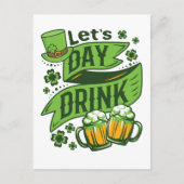 Laten we dag Drink St Patricks Day Drink Briefkaart (Voorkant)