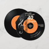 Laten we Dance 40 jaar record Birthday zingen Kaart (Voorkant / Achterkant)