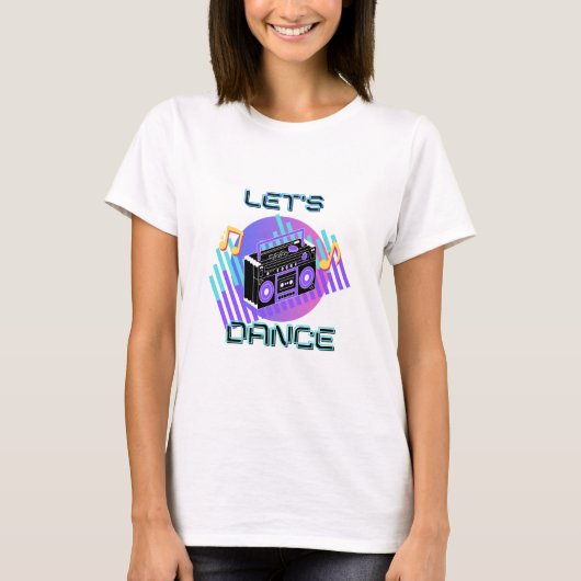 Laten we Dance 80s hiphop-muziek T-shirt (Voorkant)