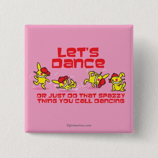 Laten we Dance Vierkante Button 5,1 Cm (Voorkant)