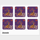 Laten we Dankbaar Zijn Cornucopia Thanksgiving Vierkante Sticker (Vel)