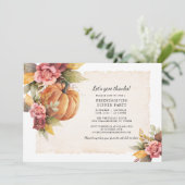 Laten we dankbaar zijn Herfst Pompoen Friendsgivin Kaart (Staand voorkant)