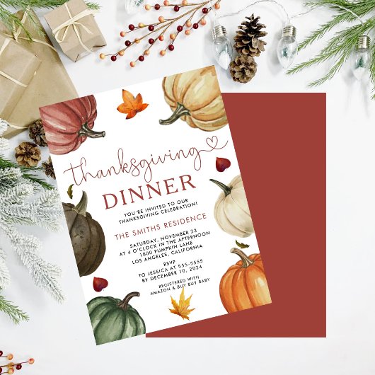 Laten we Danken Uitnodiging | Pompoen Thanksgiving