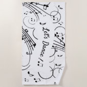 Laten we Dans Muzieknoten Strandlaken (Voorkant)