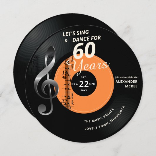 Laten we Dans zingelen 60 jaar  record verjaardag Kaart (Voorkant / Achterkant)