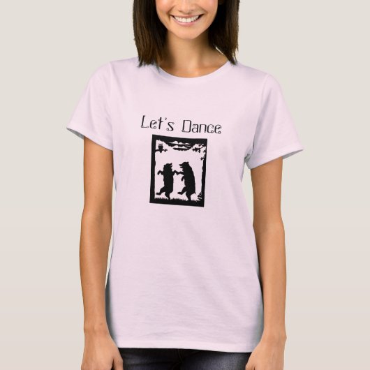 Laten we dansen Beren zwart silhouet T-shirt (Voorkant)