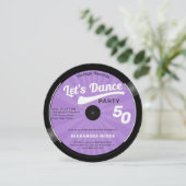 Laten we dansen  Groovy Paarse 50ste Verjaardag Kaart (Staand voorkant)