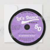 Laten we dansen  Groovy Paarse 50ste Verjaardag Kaart (Voorkant)