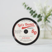 Laten we dansen  Groovy Record 50th Verjaardag Kaart (Staand voorkant)