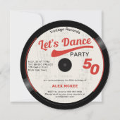 Laten we dansen  Groovy Record 50th Verjaardag Kaart (Voorkant)