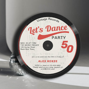 Laten we dansen  Groovy Record 50th Verjaardag Kaart