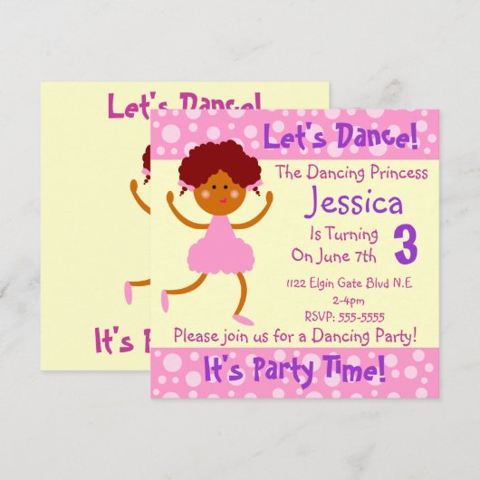 Laten we dansen ~ Het is feest-tijd-kinderen-feest Kaart (Voorkant / Achterkant)