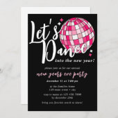 Laten we dansen New Years Pink Disco Ball Retro Kaart (Voorkant / Achterkant)