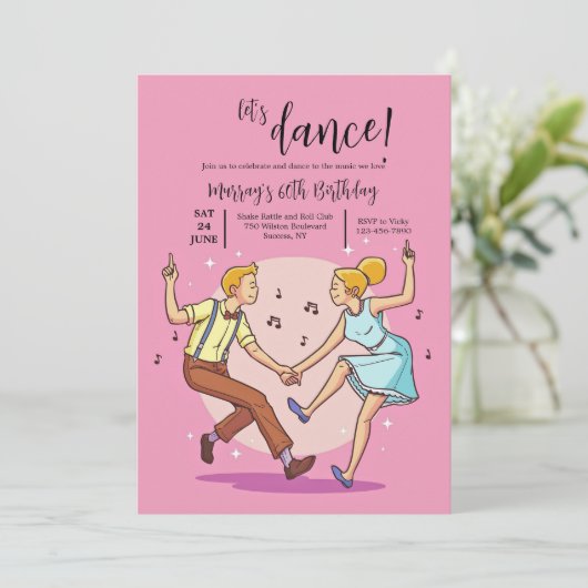 Laten we dansen uitnodiging (Staand voorkant)