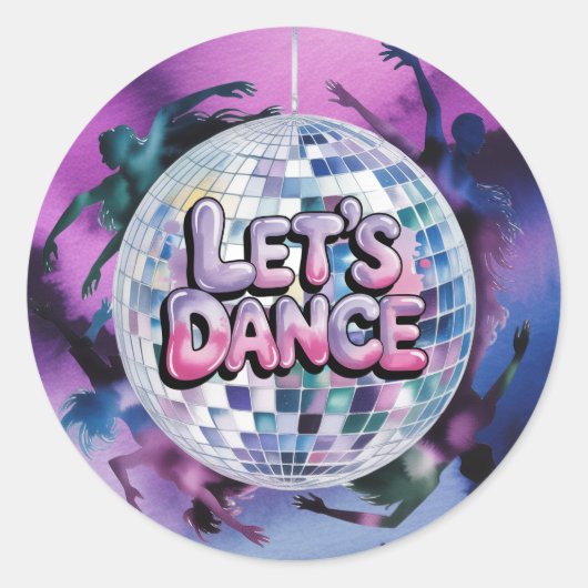 Laten we dansen Verjaardagsfeestje Bash Ronde Sticker (Voorkant)