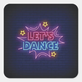 Laten we dansen vierkante sticker