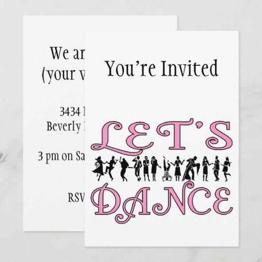 Laten we dansende paren kaart (Voorkant / Achterkant)