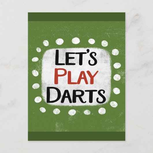 Laten we Darts Briefkaart spelen (Voorkant)