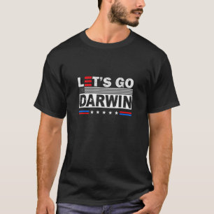 Laten we Darwin American Flag Sunglasse Lets gaan T-shirt
