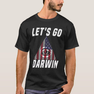 Laten we Darwin American Illuminati Triangle Flag T-shirt