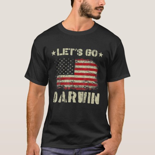 Laten we Darwin Conservatieve anti-liberale Amerik T-shirt (Voorkant)