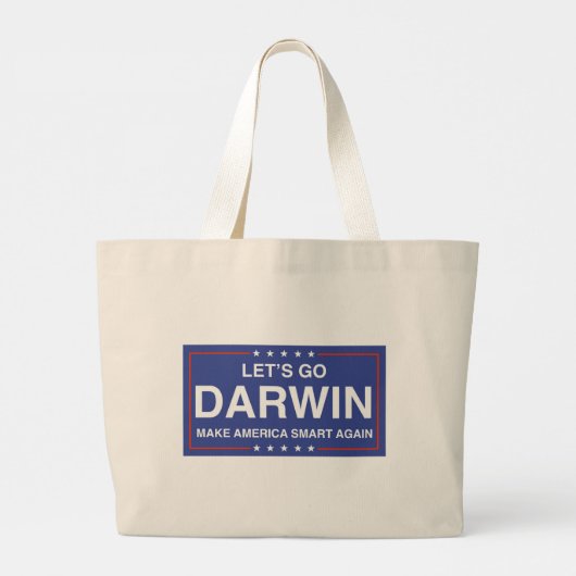 Laten we Darwin gaan - Amerika weer slim maken Grote Tote Bag (Achterkant)