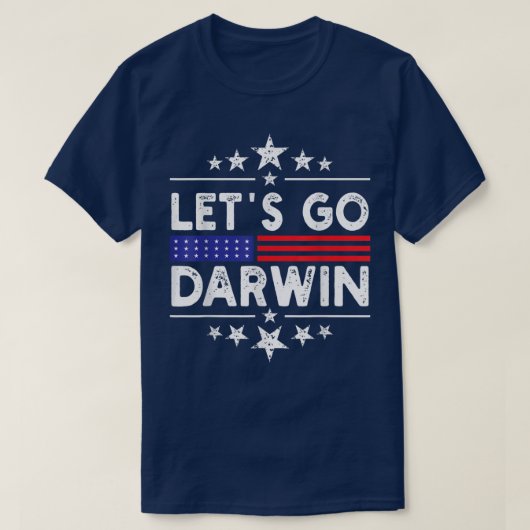 Laten we Darwin T-shirt  VS vlag laten gaan, laten (Design voorkant)