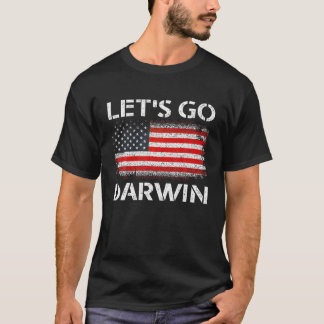  Laten we Darwin VS vlag Funny Sarcastic T-shirt