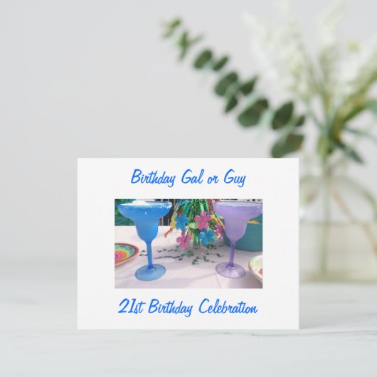 LATEN WE DE "21ste" BIRTHDAY PARTIJVERZOEKEN Kaart (Staand voorkant)