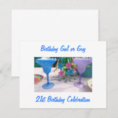 LATEN WE DE "21ste" BIRTHDAY PARTIJVERZOEKEN Kaart (Voorkant / Achterkant)