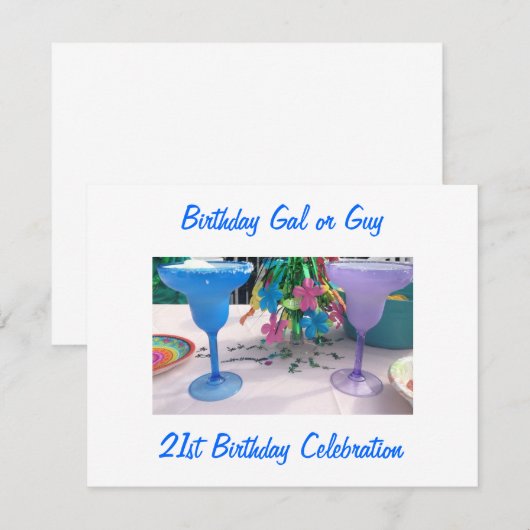 LATEN WE DE "21ste" BIRTHDAY PARTIJVERZOEKEN Kaart (Voorkant / Achterkant)