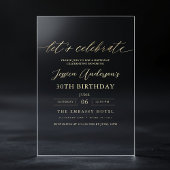 Laten we de 30e verjaardag van het minimalistische acryl uitnodigingen