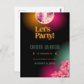 Laten we de 40e verjaardag van het Oranje Neon van Briefkaart (Voorkant / Achterkant)