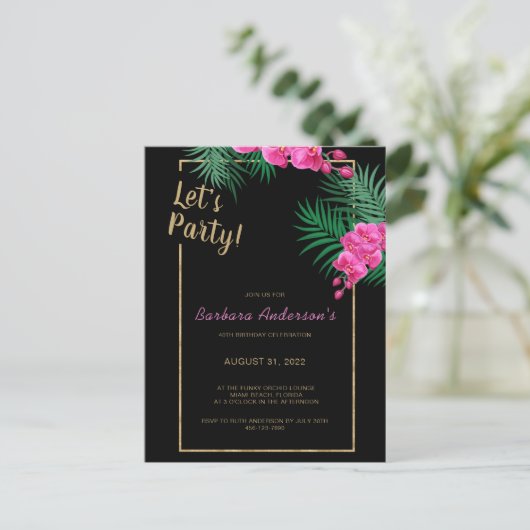 Laten we de 40e verjaardag van het zwarte goudfees uitnodiging briefkaart (Staand voorkant)